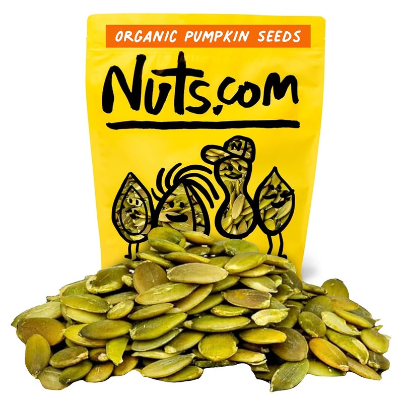 Nuts.com – Organic Pumpkin Seeds – 2 Lb Bag, No Shell Pumpkin Seeds Organic, Healthy Snack for Adults & Kids, Rich in Protein, Fiber, Calcium & Potassium – Keto Friendly, Vegan, Gluten-Free & Kosher Pareve - Image 1